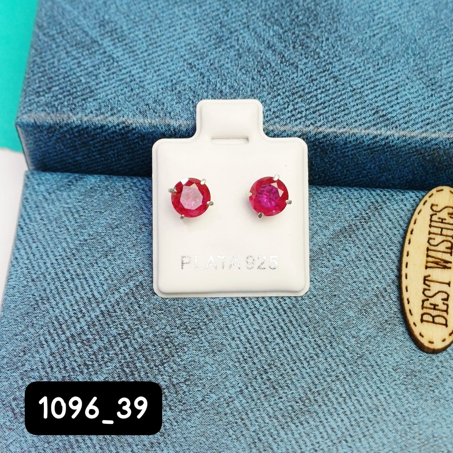 Arete de Broquel fucsia