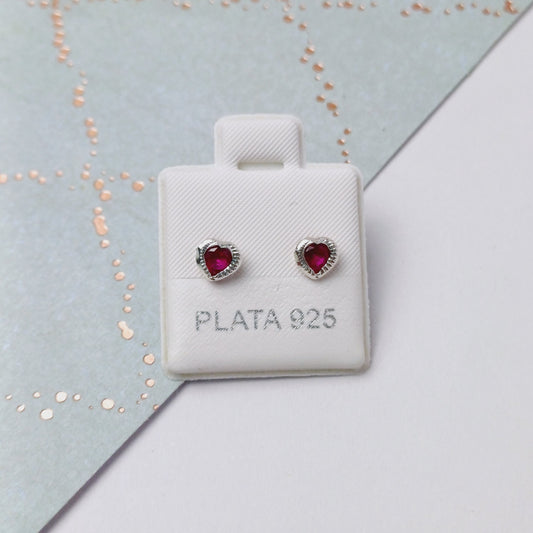 P1002_30 - aretes de broquel zirconia fucsia .