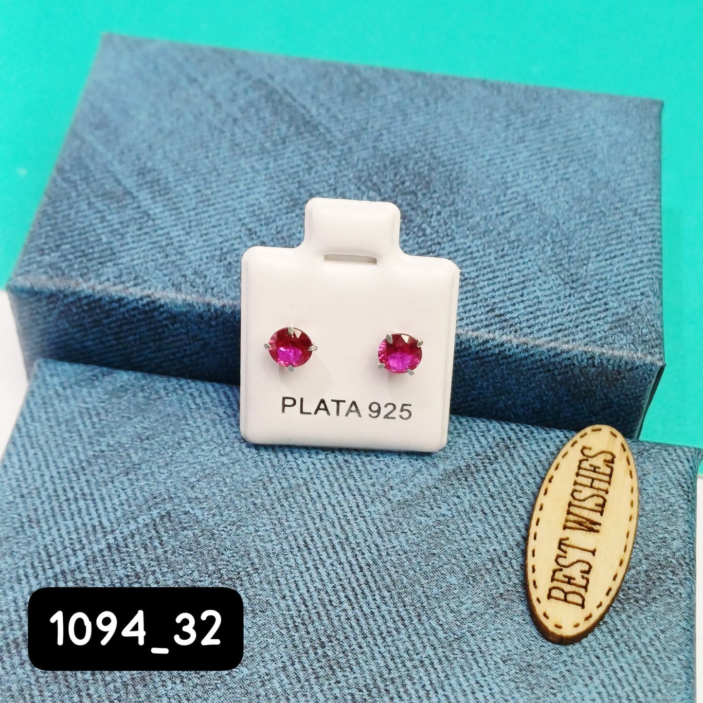 Arete de Broquel fucsia