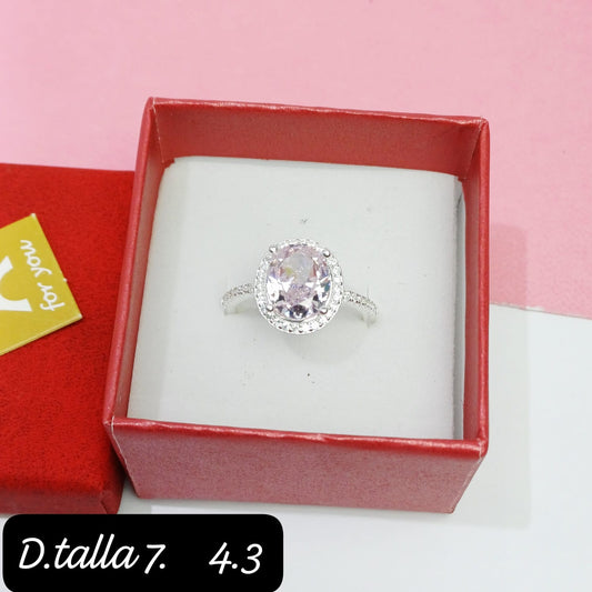 Anillo ovalado rosado | 7 US