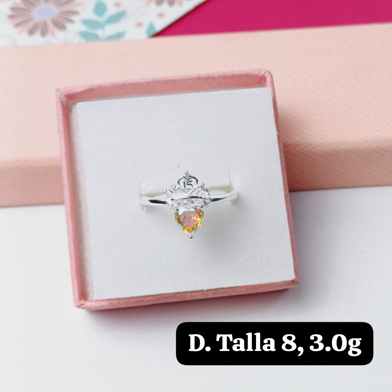 Anillo de 15 años tornasol  | 8 US