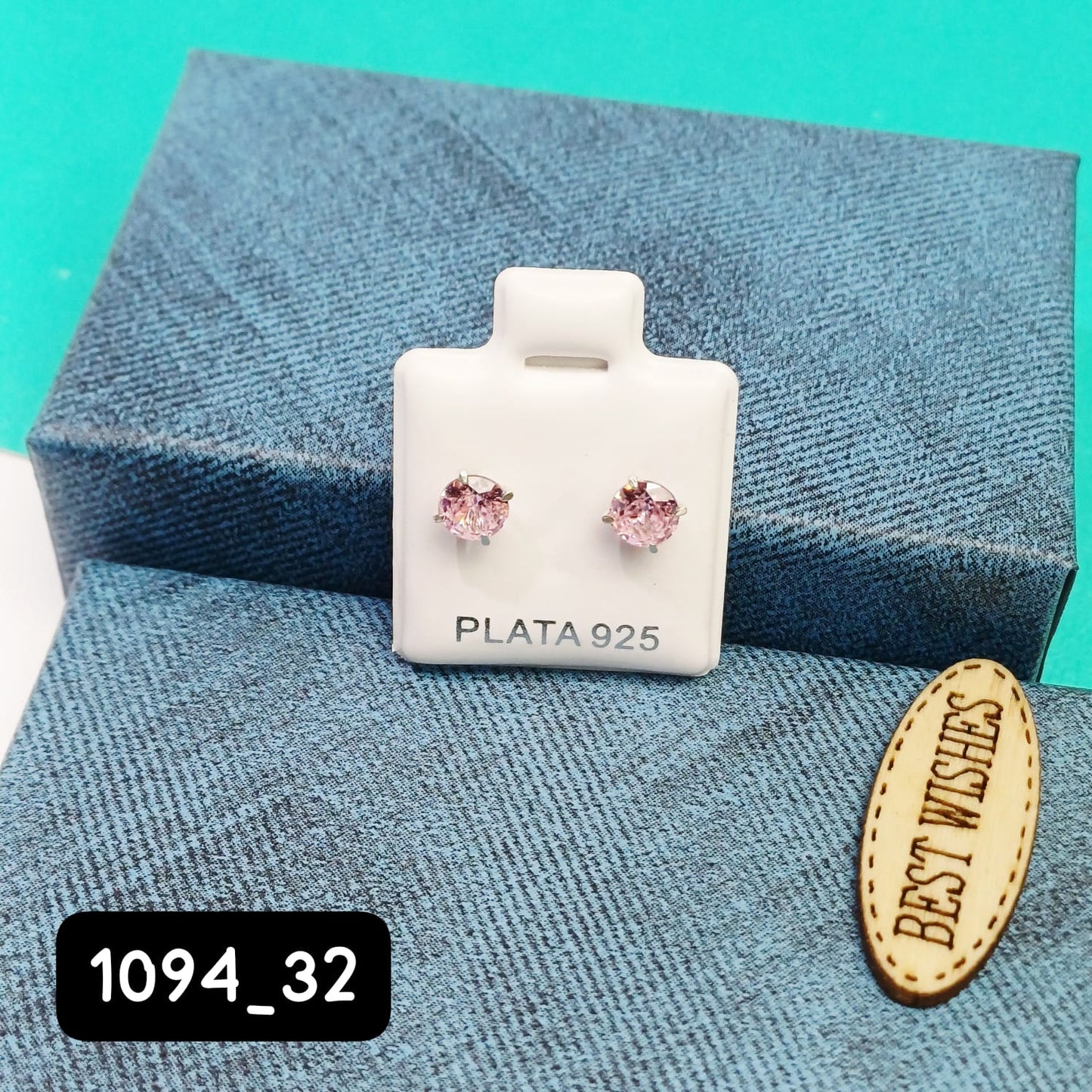 Arete de Broquel rosado